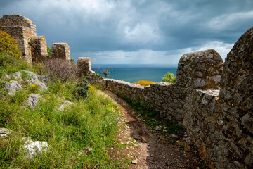 Fototapeta na wymiar Ruins of Cefalu Castle - Sicily - Italy