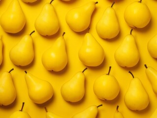 Yellow background with pears