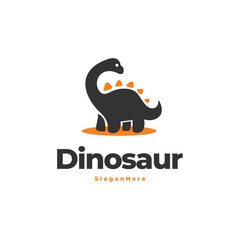 dinosaur cute logo vector