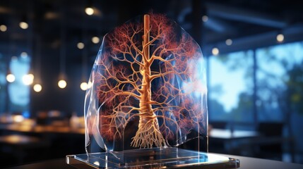 Medical technology diagnostic concept for checking human Lungs with Ai medical technology on virtual screen