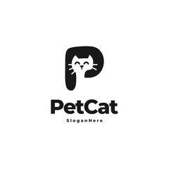 cat modern logo vector