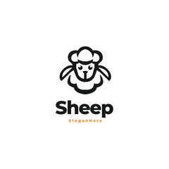 sheep modern logo vector