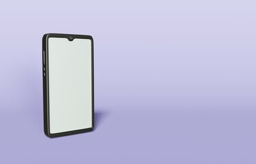 Smartphone 3d rendering in clear background for technology mockup, showcase, social content.