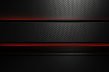 Dark carbon fiber background with red stripes. 3d illustration design. - obrazy, fototapety, plakaty
