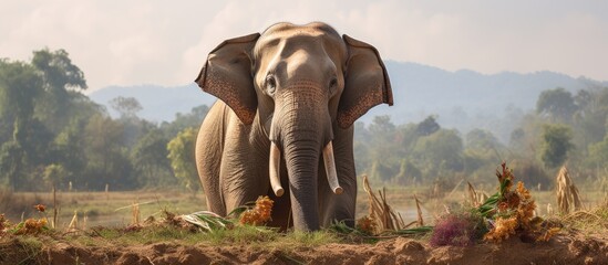 Elephant saved at Wildlife Friends Foundation Thailand - obrazy, fototapety, plakaty