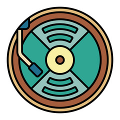 DJ Mixer Badge Illustration