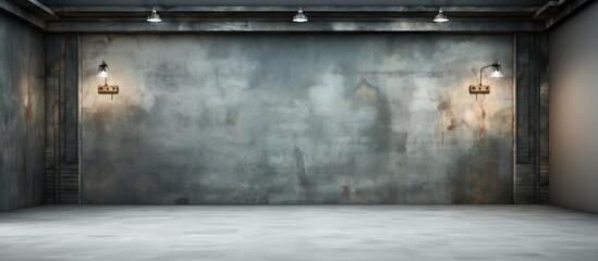 Abstract background with a studio spotlight in grey lighting