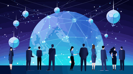 Concept vector illustration of LLM (Large Language Models).	
