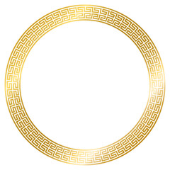 decorative frame greek circle golden frame isolated on white background windows transparent background png file ready to use