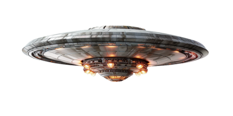 UFO, transparent background, isolated image, generative AI
