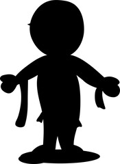 Halloween monster silhouette on transparent background.