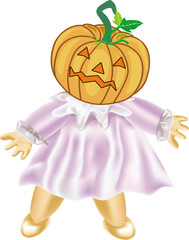 Halloween monster on transparent background.
