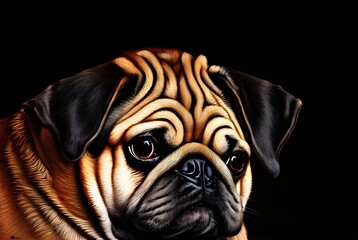 Obraz premium Sad pug dog portrait