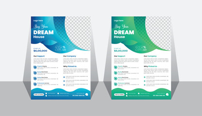New real estate flyer design. Modern and corporate , business flyer template and simple layout. Business flyer design