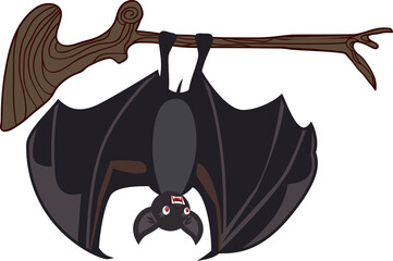 Halloween bat on transparent background.