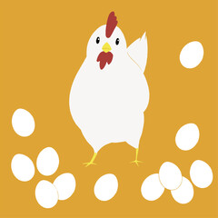 にわとりと卵のイラスト