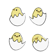 生まれたてひよこのイラスト　カラー © Kiritami