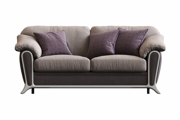 comfortable soft sofa isolated on white background, interior furniture, 3D illustration, cg render