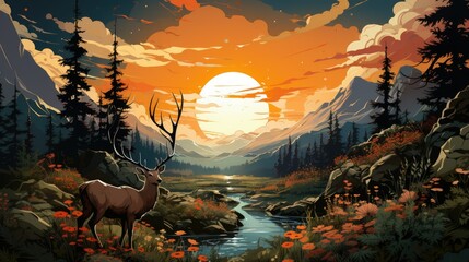 sunrise in the forest wallpaper background