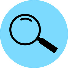 虫眼鏡のかわいいシンプルなイラストアイコン