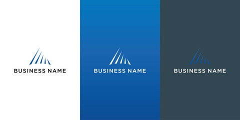 creative mountain logo with abstract initial A logo design