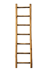 Wooden Ladders, transparent background, isolated image, generative AI
