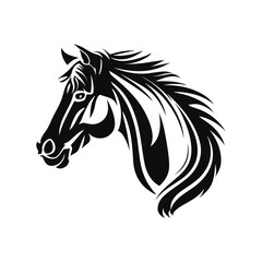 Fototapeta na wymiar horse head silhouette vector on isolated white background