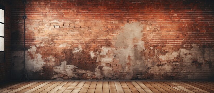 Photography studio with vintage brick wall