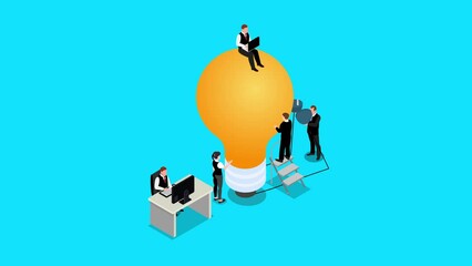 Light bulb lights up as a creative idea, brain charging - Powered by Adobe