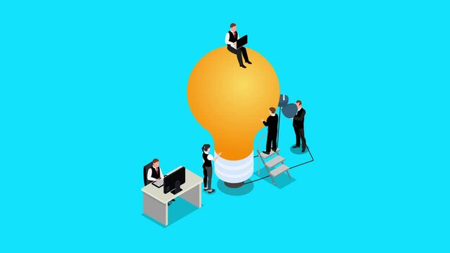 Light bulb lights up as a creative idea, brain charging