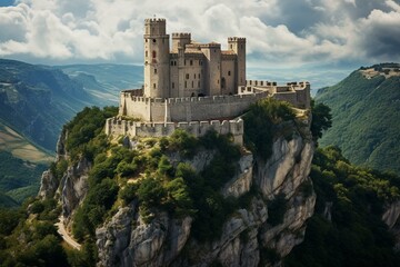 Fototapeta na wymiar An ancient fortress in Italy. Generative AI