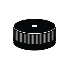 Bottle Lid Silhouette. Black and White Icon Design Elements on Isolated White Background