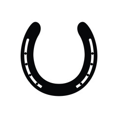 Horse Shoe Silhouette. Black and White Icon Design Elements on Isolated White Background