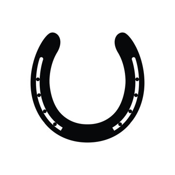 recommend clip art: Horse Shoe Silhouette. Black and White Icon Design Elements on Isolated White Background