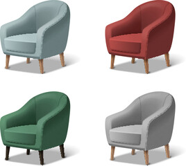 Armchair Realistic Set © Macrovector
