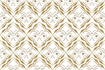 Geometric ethnic illustration patterns damask wallpaper for Presentations marketing, decks, Canvas for text-based, Digital interfaces, print design for texture,fabric ,decoration, golden vector.