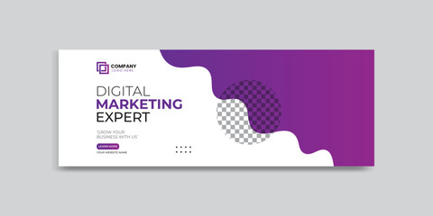 digital marketing agency social media cover banner design. corporate business creative social media cover banner post template
