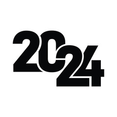 2024 Happy New Year logo text design