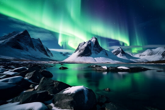 Aurora boreal paisaje