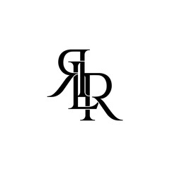 rlr initial letter monogram logo design