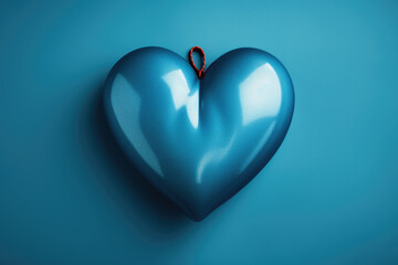 Blue heart shaped object on blue background. Can be used for various design purposes.