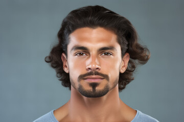 Obraz premium Picture of man with long hair and beard. This image can be used for various purposes.