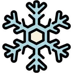 Snowflake Christmas doodle icon cartoon style