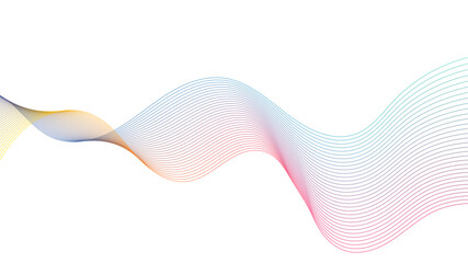 Dynamic gradient colorful flowing wave design element. Abstract wavy lines gradient vector line blend element.	