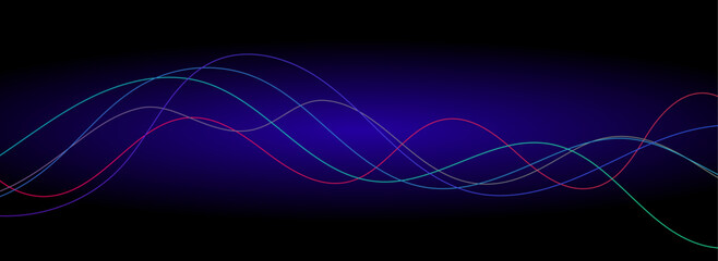 Dynamic gradient colorful flowing wave design element. Abstract wavy lines gradient vector line blend element. Vector minimal wavy line background with space for text