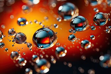 water drops on glass, microscopic zoom