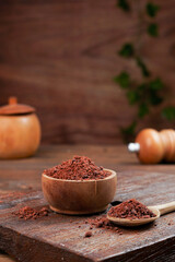 Shrimp paste sprinkled with typical Indonesian kitchen spices