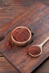 Shrimp paste sprinkled with typical Indonesian kitchen spices