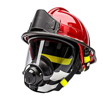 Firefighter Helmet, transparent background, isolated image, generative AI
