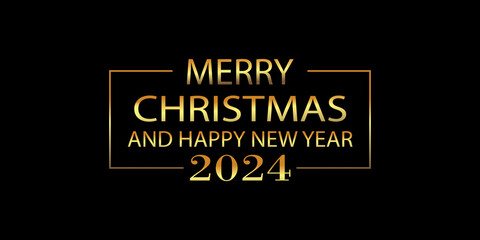 Beautiful and amazing Happy New Year 2024 and Merry Christmas  colorful wallpaper illustration design